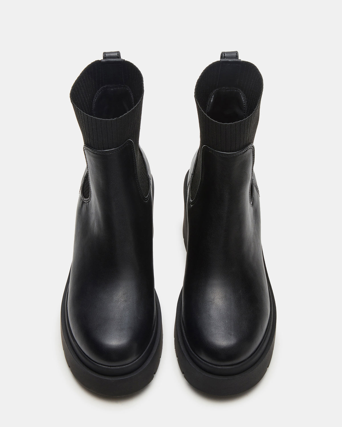 Steve Madden KOA Black Lug Sole Chelsea Women's Ankle Boot