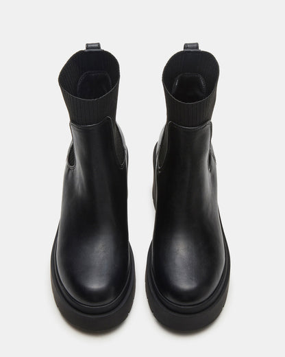Steve Madden KOA Black Lug Sole Chelsea Women's Ankle Boot