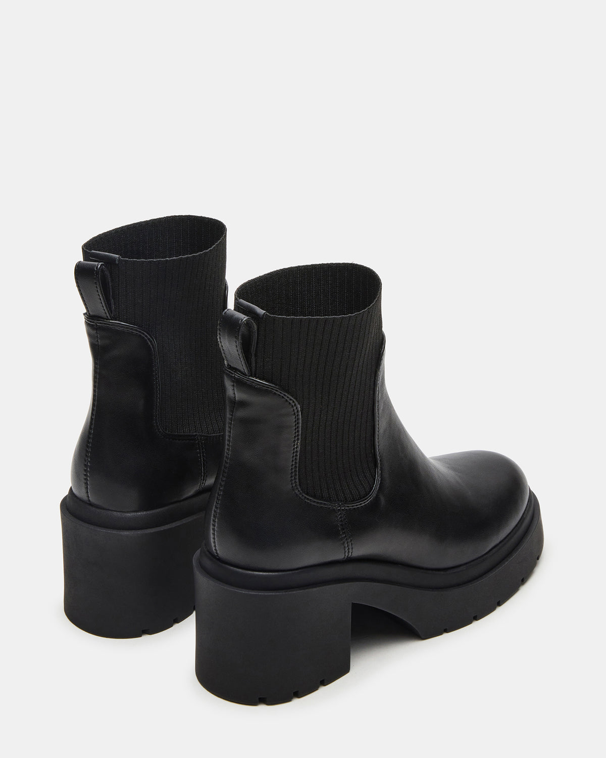 Steve Madden KOA Black Lug Sole Chelsea Women's Ankle Boot