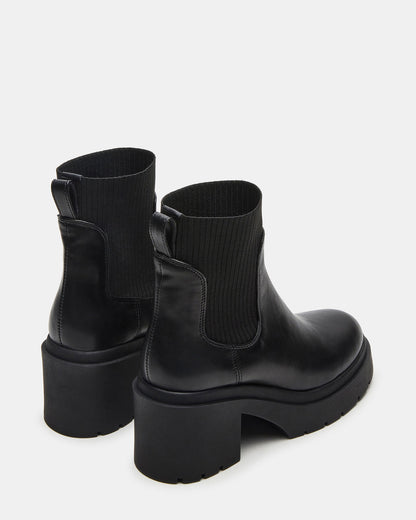 Steve Madden KOA Black Lug Sole Chelsea Women's Ankle Boot