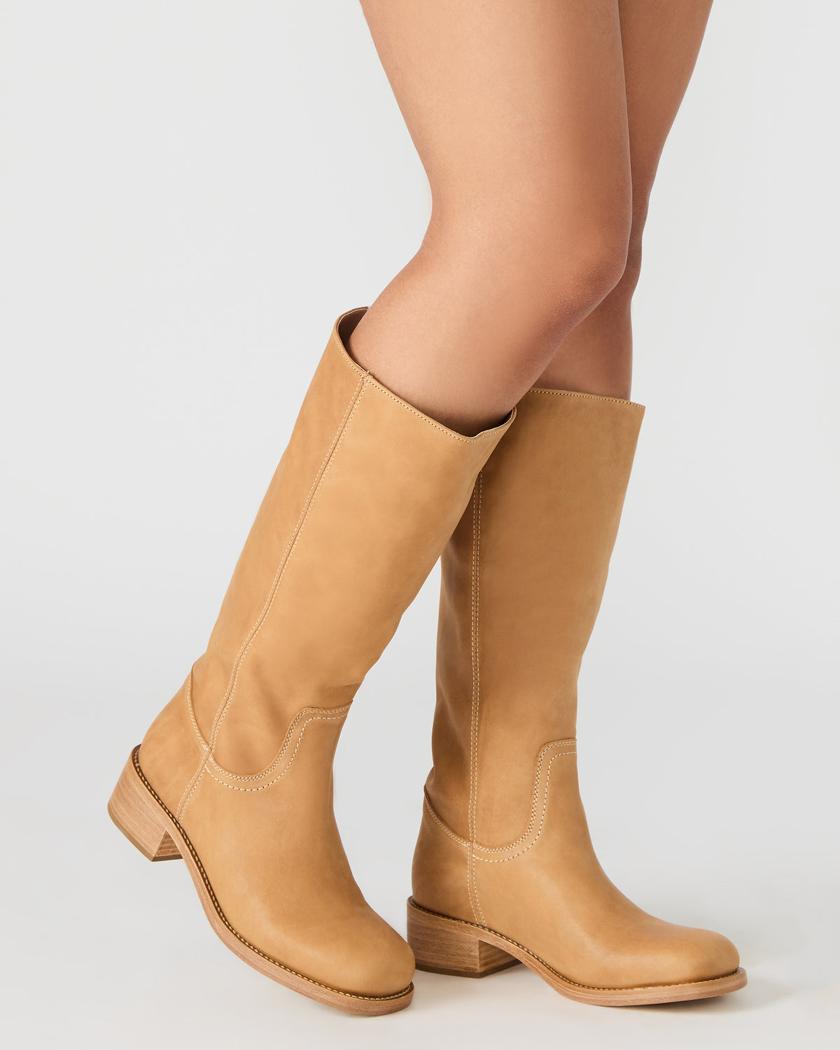 Steve Madden RIGGS Dark Green Leather Square-Toe Women's Boot