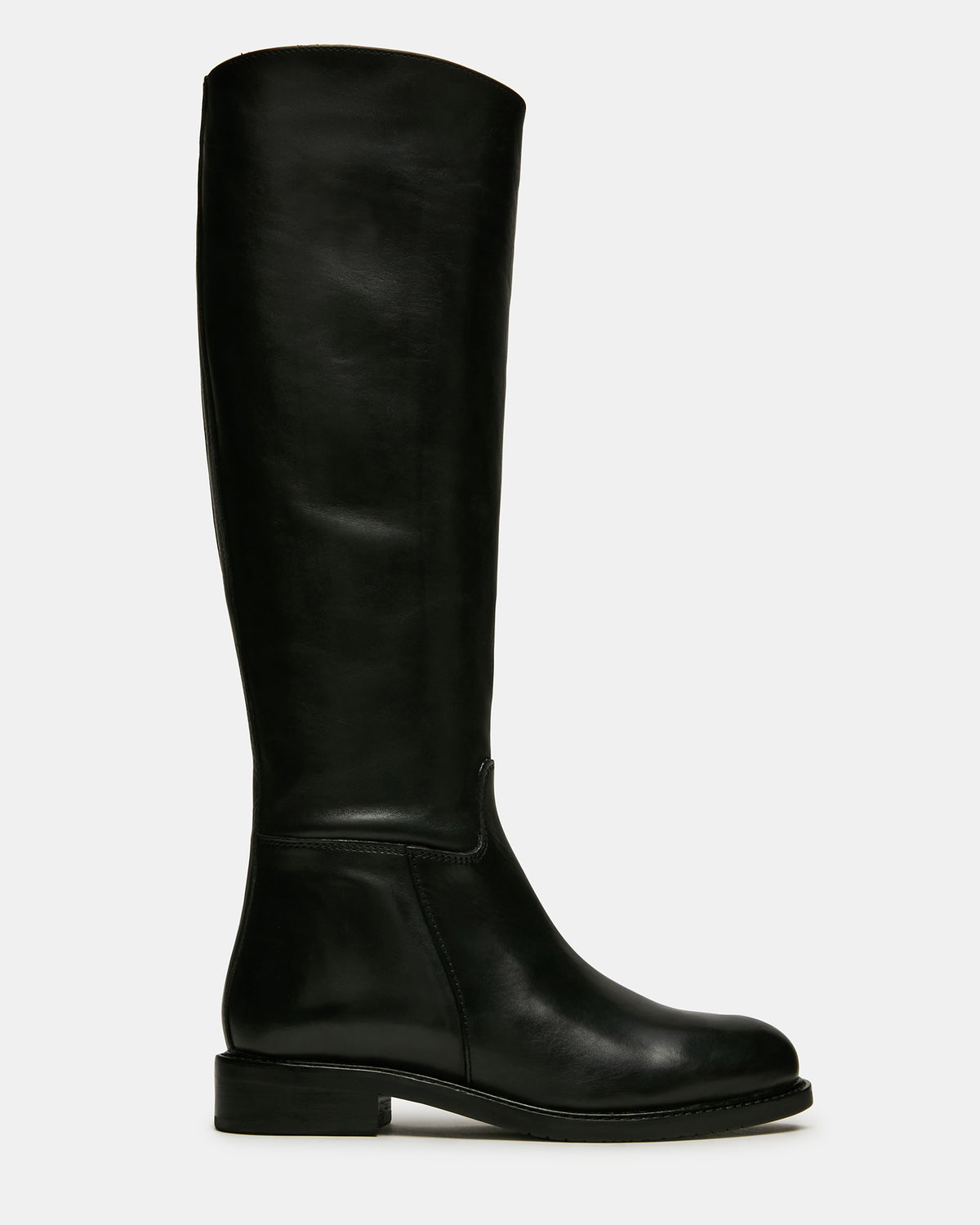 Steve Madden BELMONT Black Leather Knee-High Women's Riding Boot