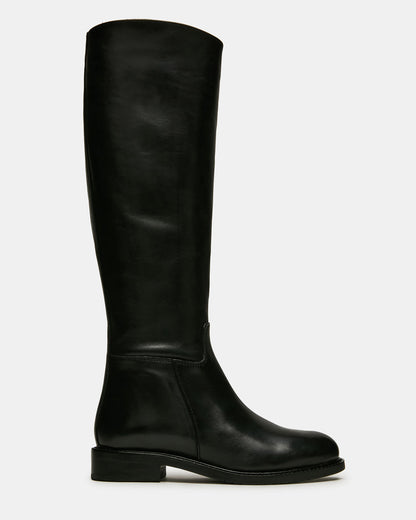 Steve Madden BELMONT Black Leather Knee-High Women's Riding Boot