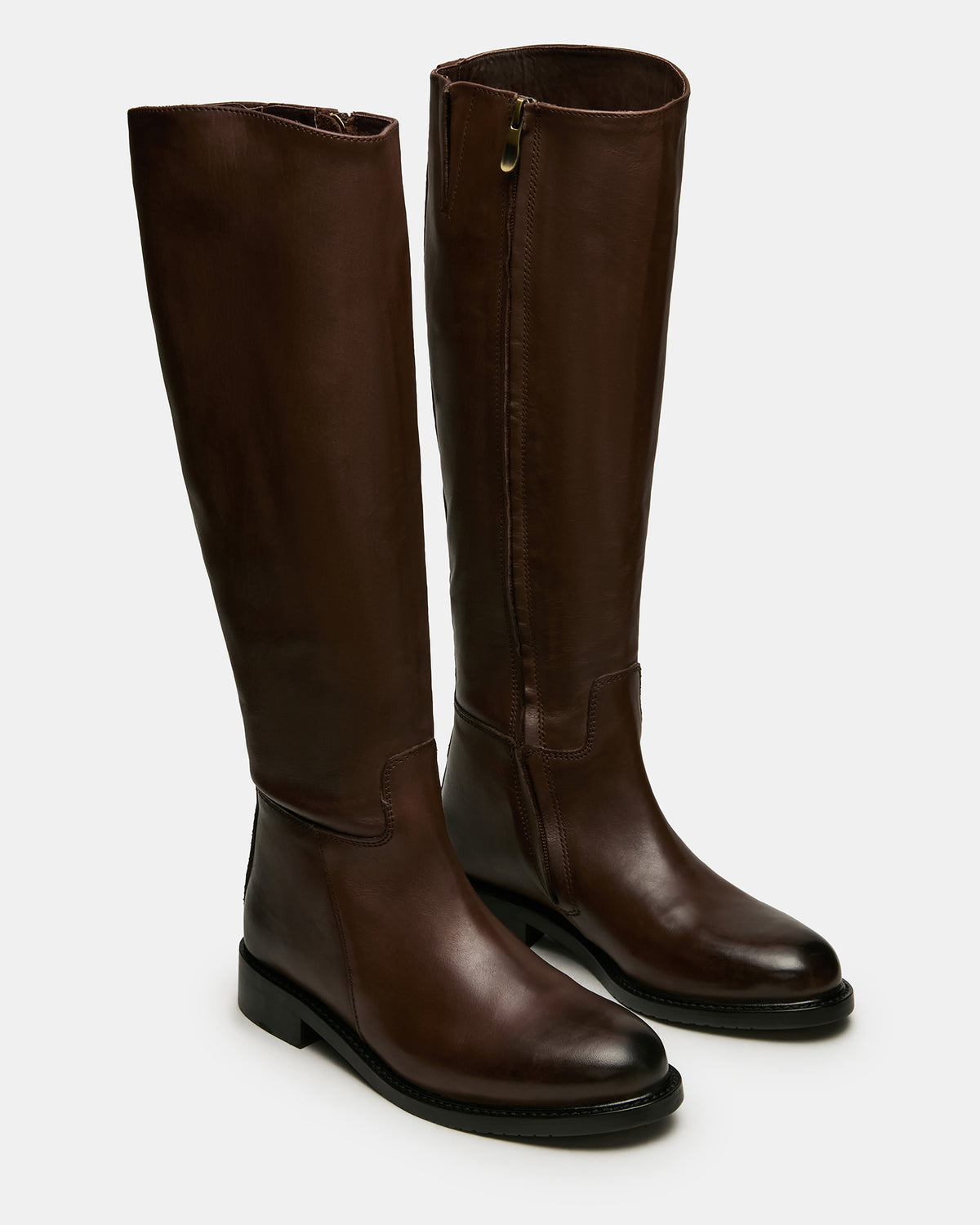 Steve Madden BELMONT Brown Leather Knee-High Women's Riding Boot
