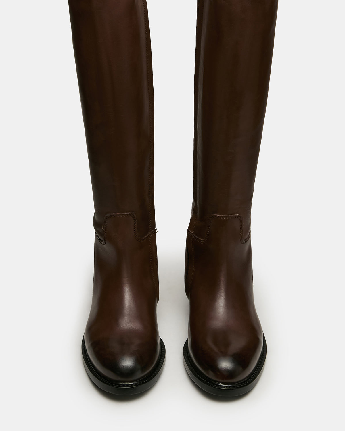 Steve Madden BELMONT Brown Leather Knee-High Women's Riding Boot
