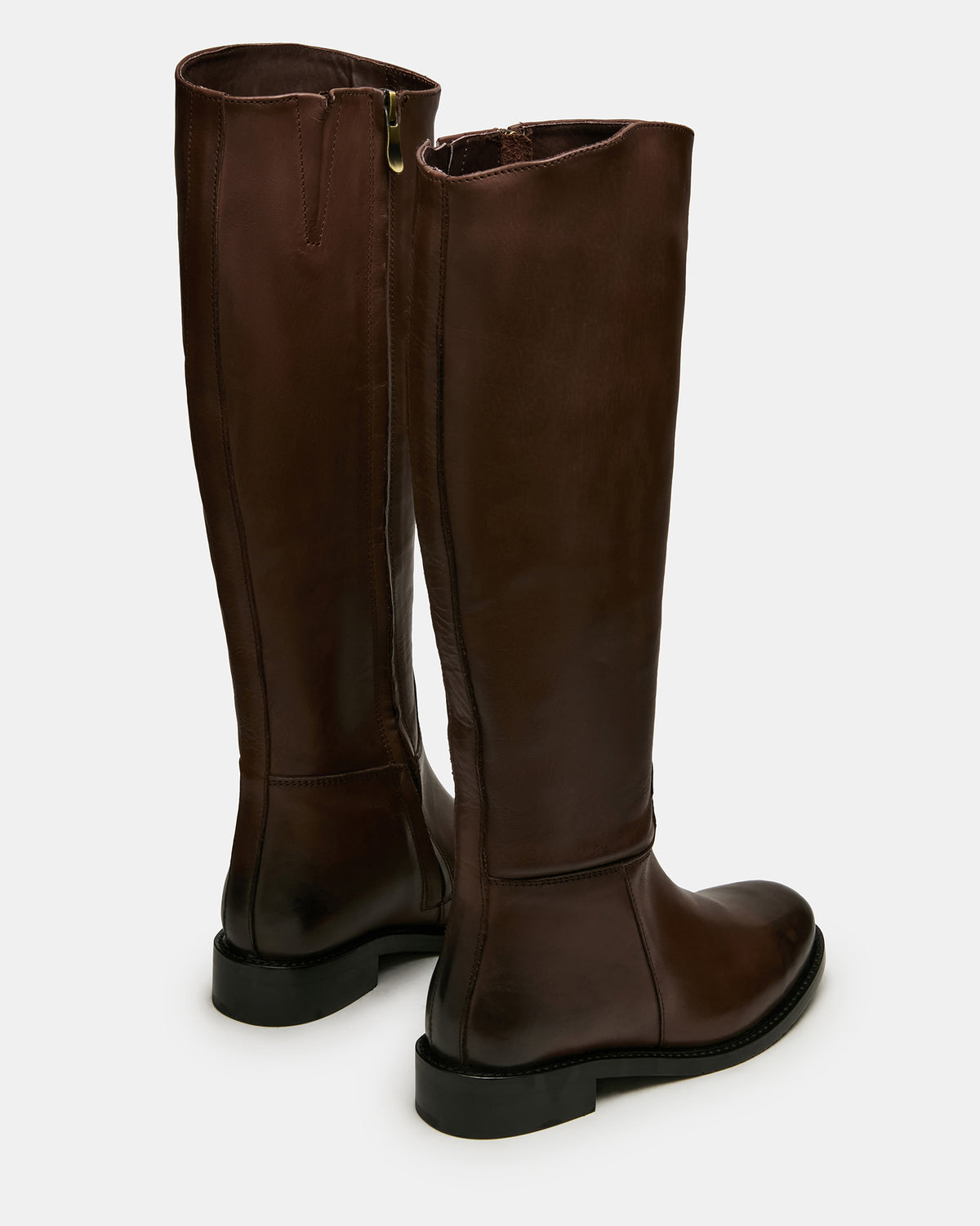Steve Madden BELMONT Brown Leather Knee-High Women's Riding Boot