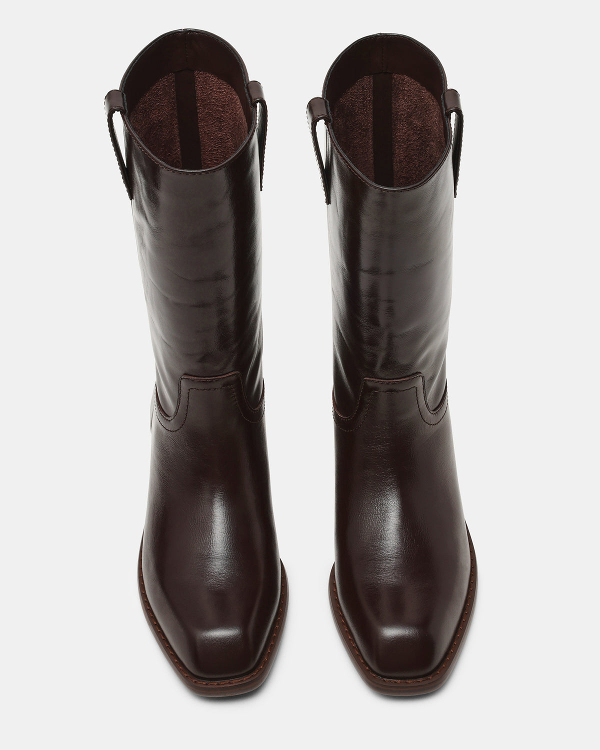 Steve Madden PRIMO Brown Leather Square-Toe Women's Boot