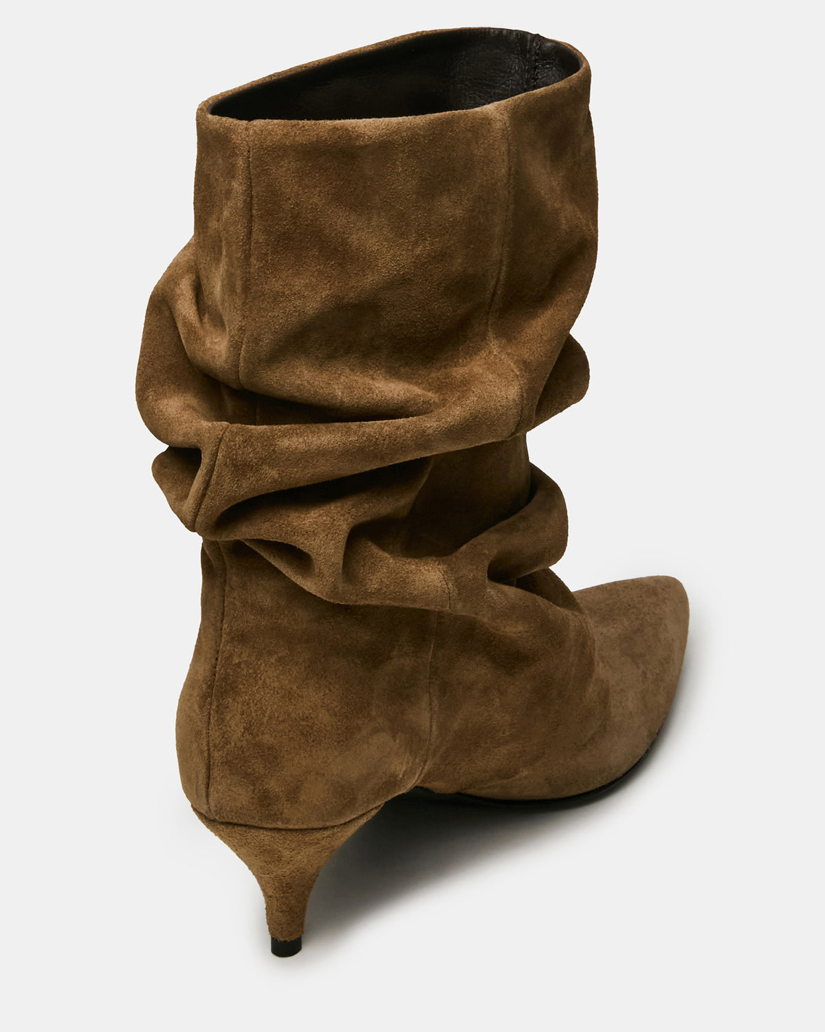 Steve Madden LEXEN Taupe Suede Pointed-Toe Fold-Over Scrunched Women's Ankle Boot