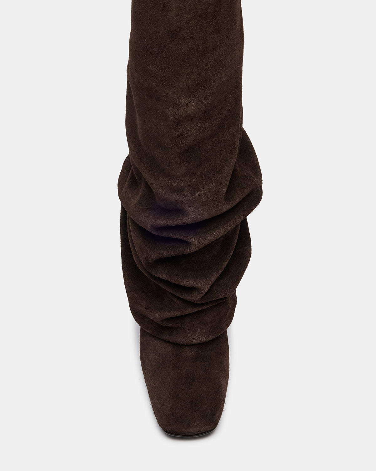 Steve Madden MONTANA Brown Suede Knee-High Square-Toe Wedge Fold-Over Women's Boot