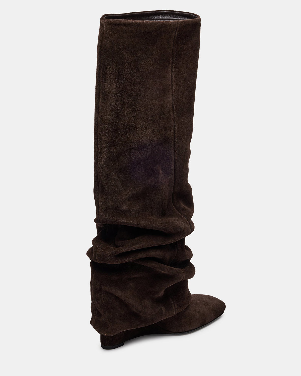 Steve Madden MONTANA Brown Suede Knee-High Square-Toe Wedge Fold-Over Women's Boot
