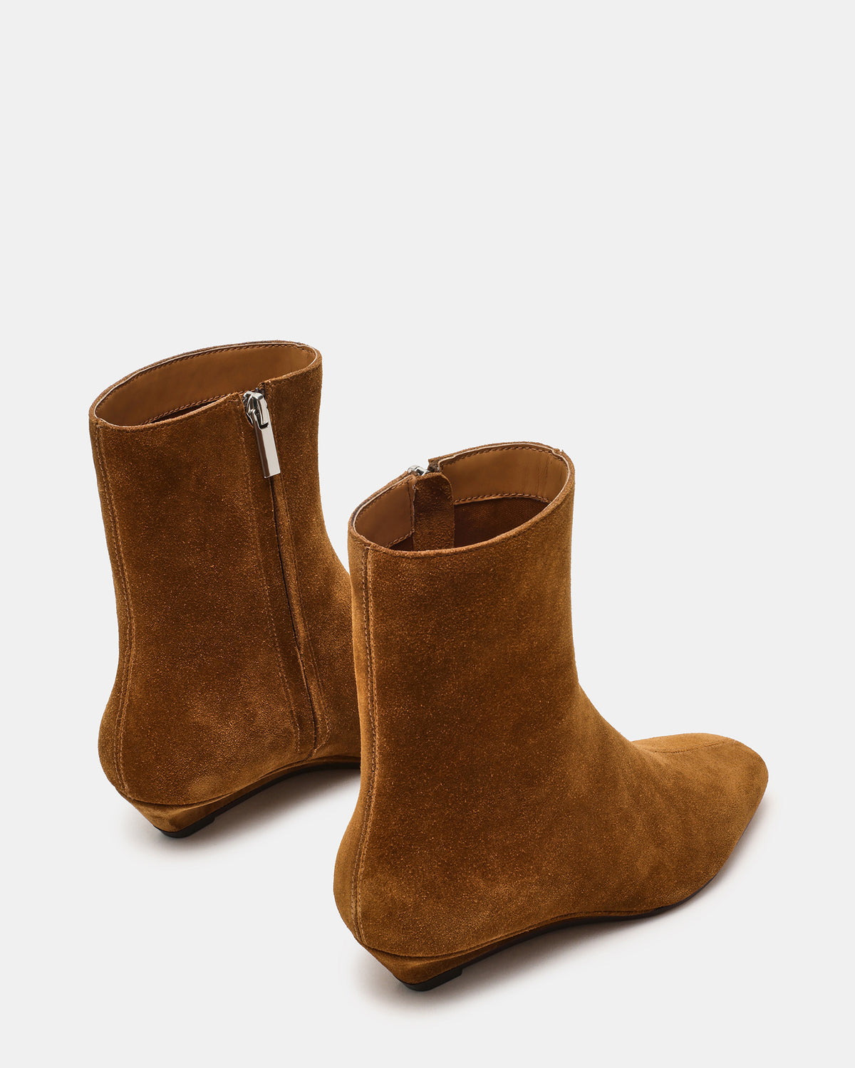 Steve Madden FLAIRE Sand Suede Square-Toe Wedge Bootie Women's Ankle Boot