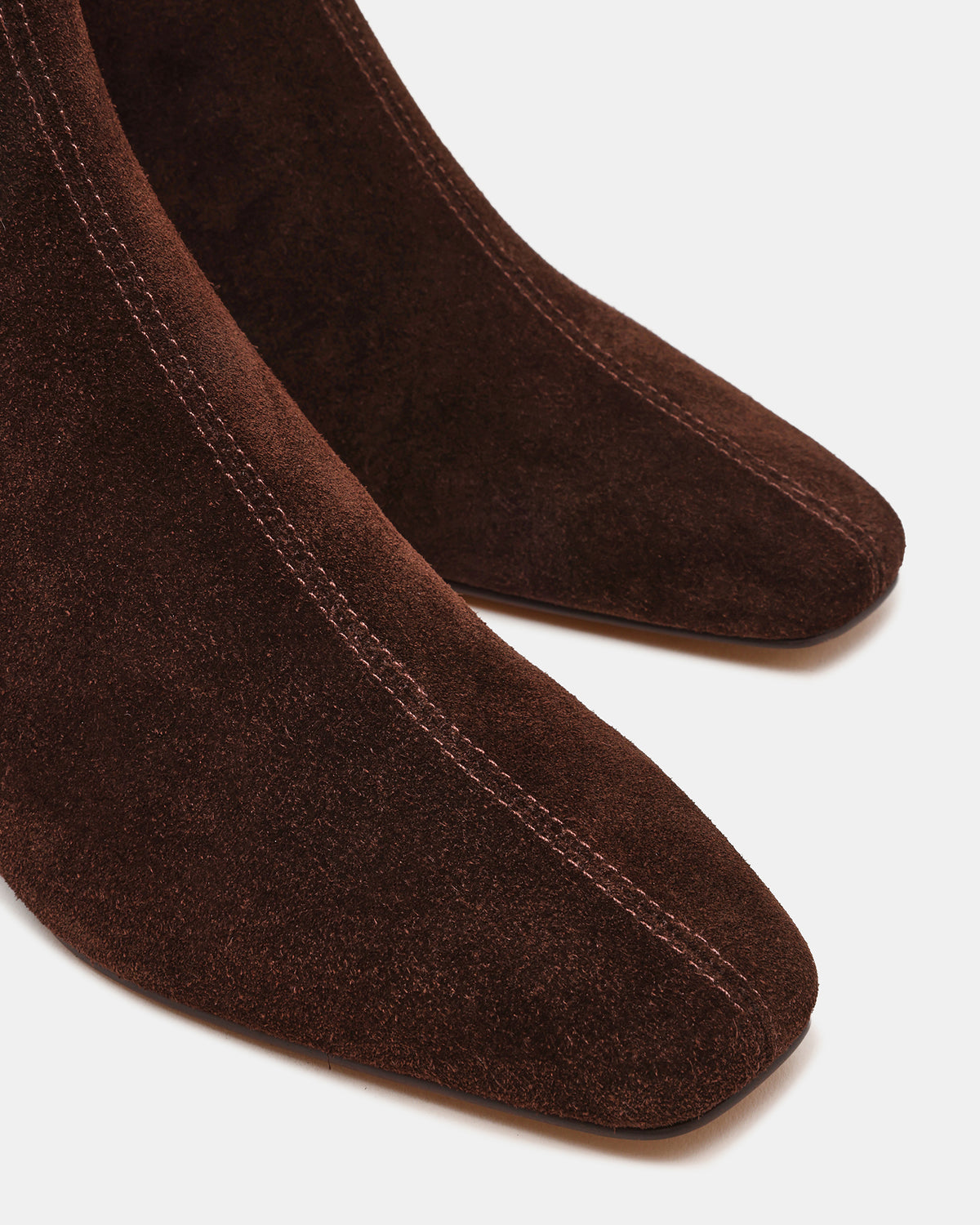 Steve Madden FLAIRE Brown Suede Square-Toe Wedge Bootie Women's Ankle Boot