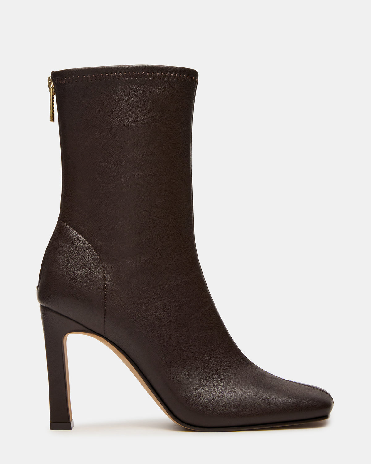 Steve Madden KHELAN Brown Square-Toe Heeled Women's Ankle Boot