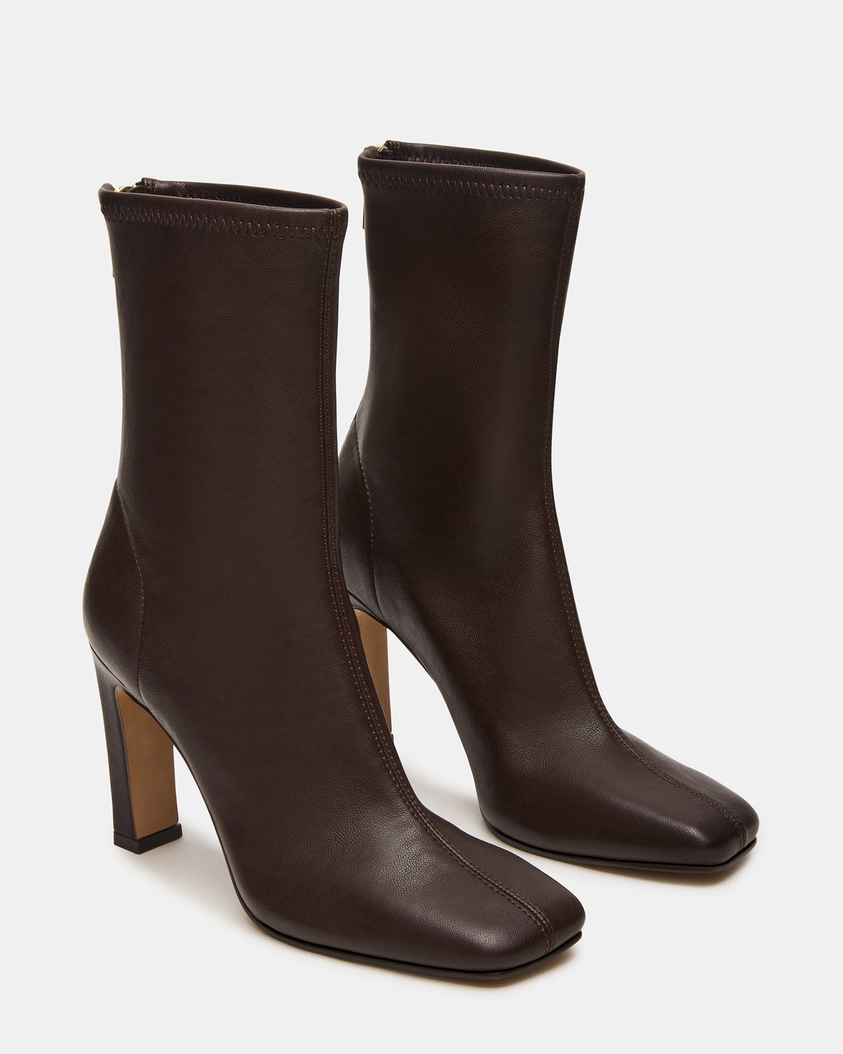 Steve Madden KHELAN Brown Square-Toe Heeled Women's Ankle Boot