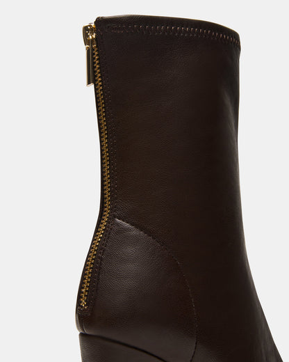 Steve Madden KHELAN Brown Square-Toe Heeled Women's Ankle Boot