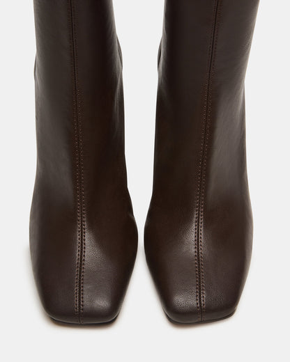 Steve Madden KHELAN Brown Square-Toe Heeled Women's Ankle Boot