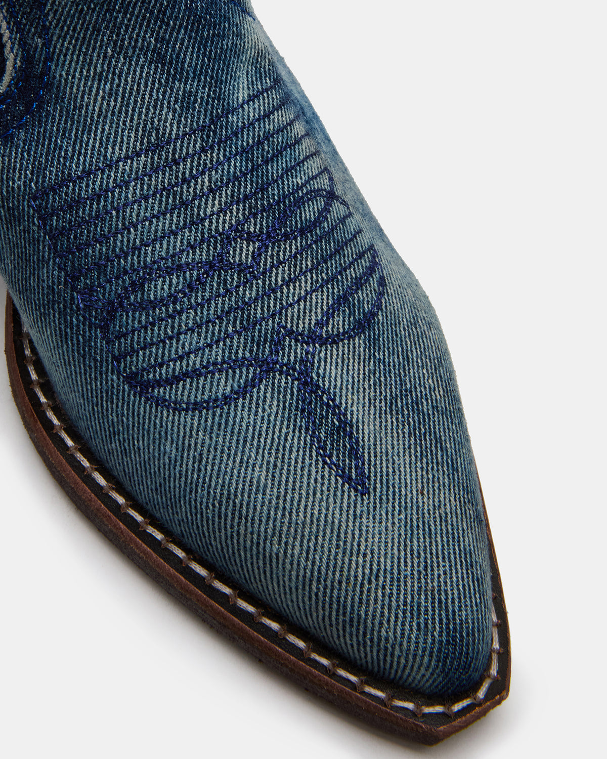 Steve Madden ALBANY Denim Fabric Pointed-Toe Women's Western Boot