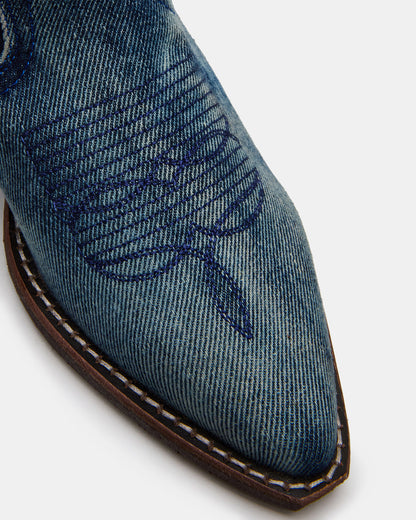 Steve Madden ALBANY Denim Fabric Pointed-Toe Women's Western Boot