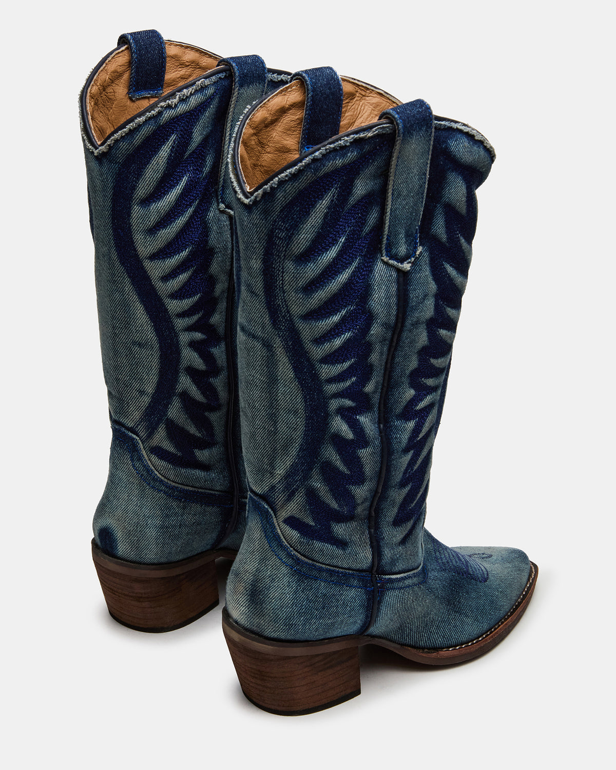 Steve Madden ALBANY Denim Fabric Pointed-Toe Women's Western Boot