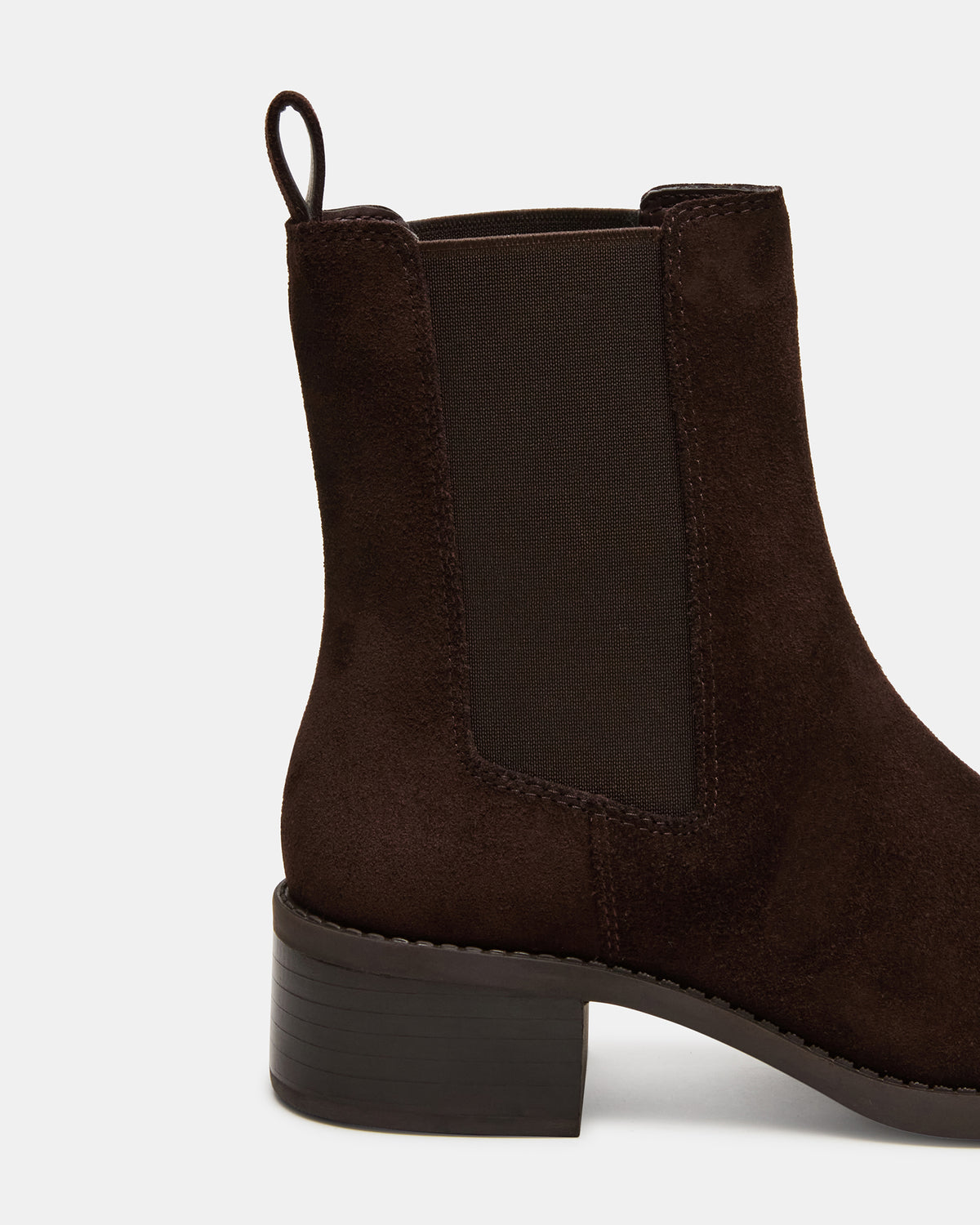 Steve Madden KAPLAN Brown Suede Chelsea Block Heel Women's Ankle Boot