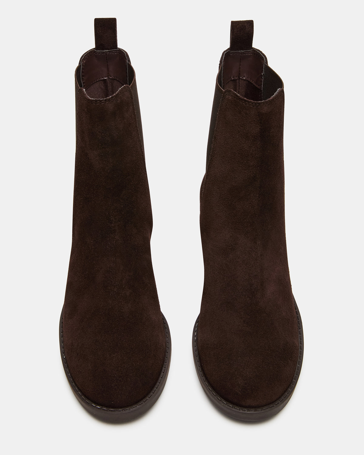 Steve Madden KAPLAN Brown Suede Chelsea Block Heel Women's Ankle Boot