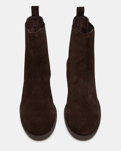 Steve Madden KAPLAN Brown Suede Chelsea Block Heel Women's Ankle Boot