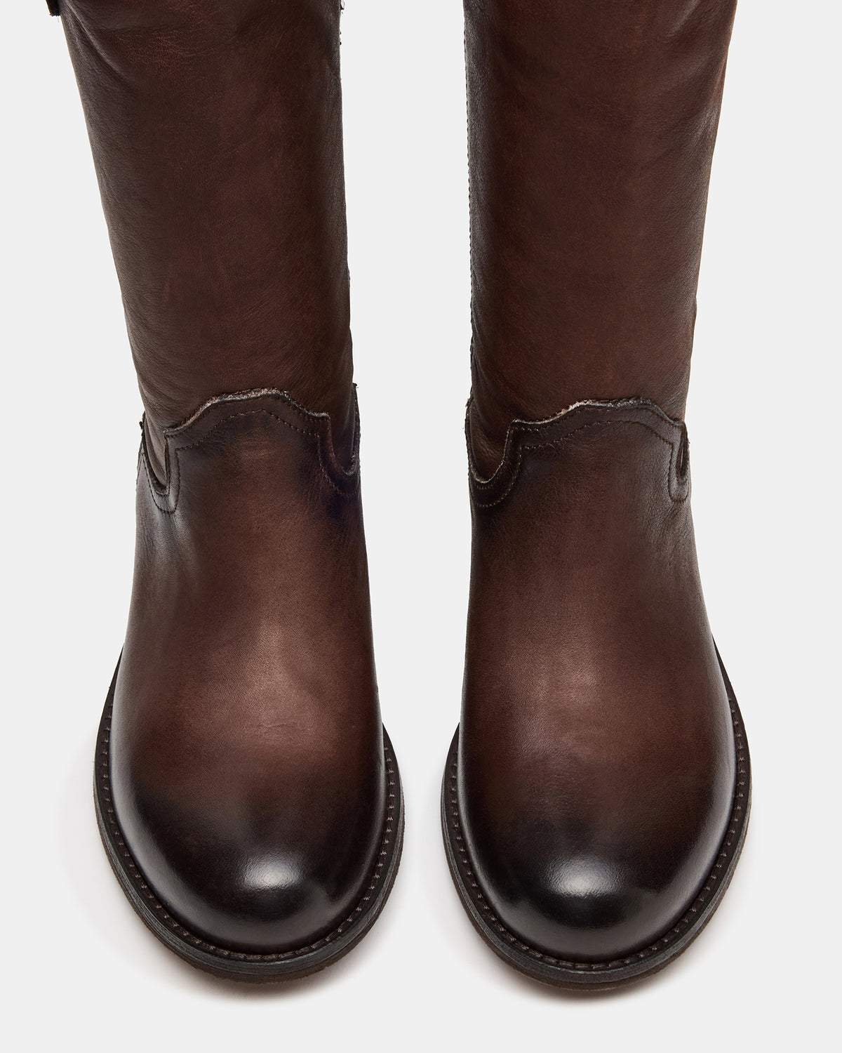 Steve Madden RUBEN Brown Leather Rounded Toe Women's Boot