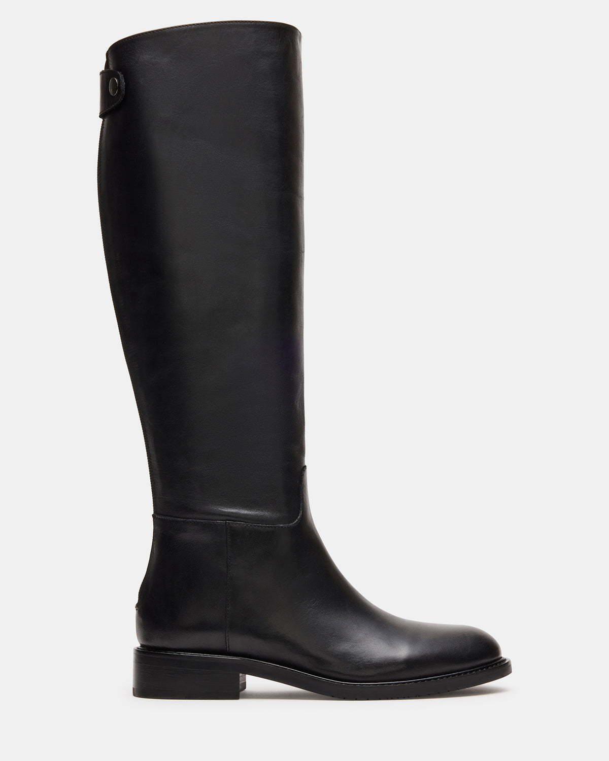 Steve Madden BEREN Black Leather Knee-High Women's Riding Boot