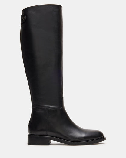 Steve Madden BEREN Black Leather Knee-High Women's Riding Boot