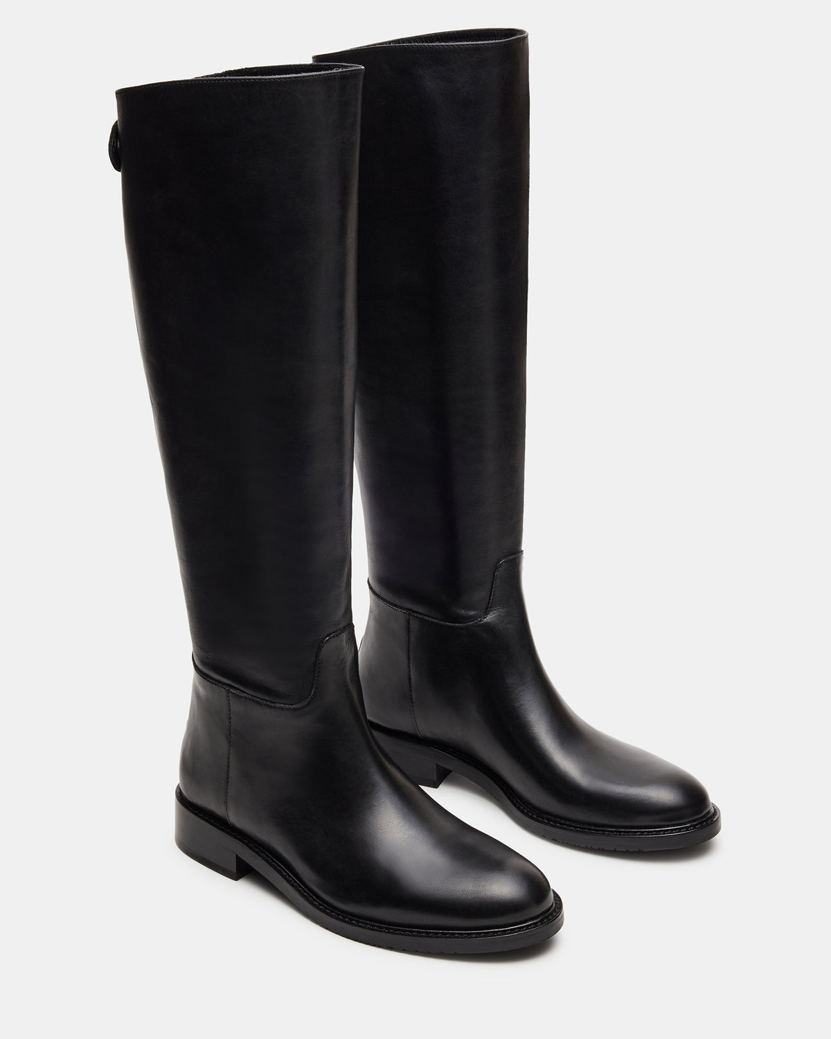 Steve Madden BEREN Black Leather Knee-High Women's Riding Boot