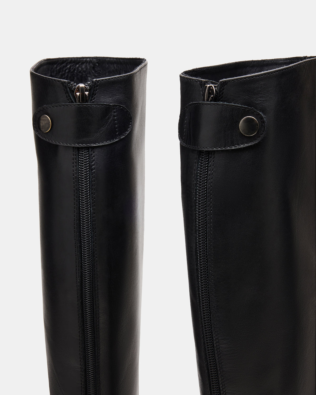 Steve Madden BEREN Black Leather Knee-High Women's Riding Boot