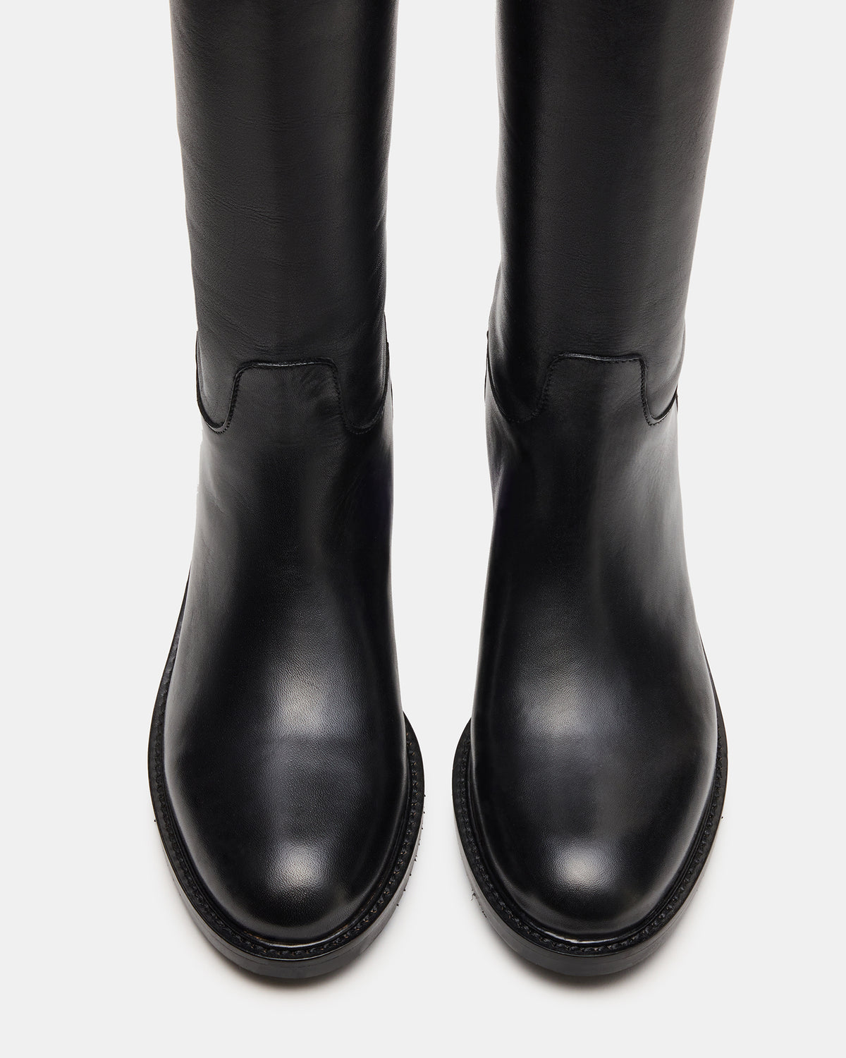 Steve Madden BEREN Black Leather Knee-High Women's Riding Boot