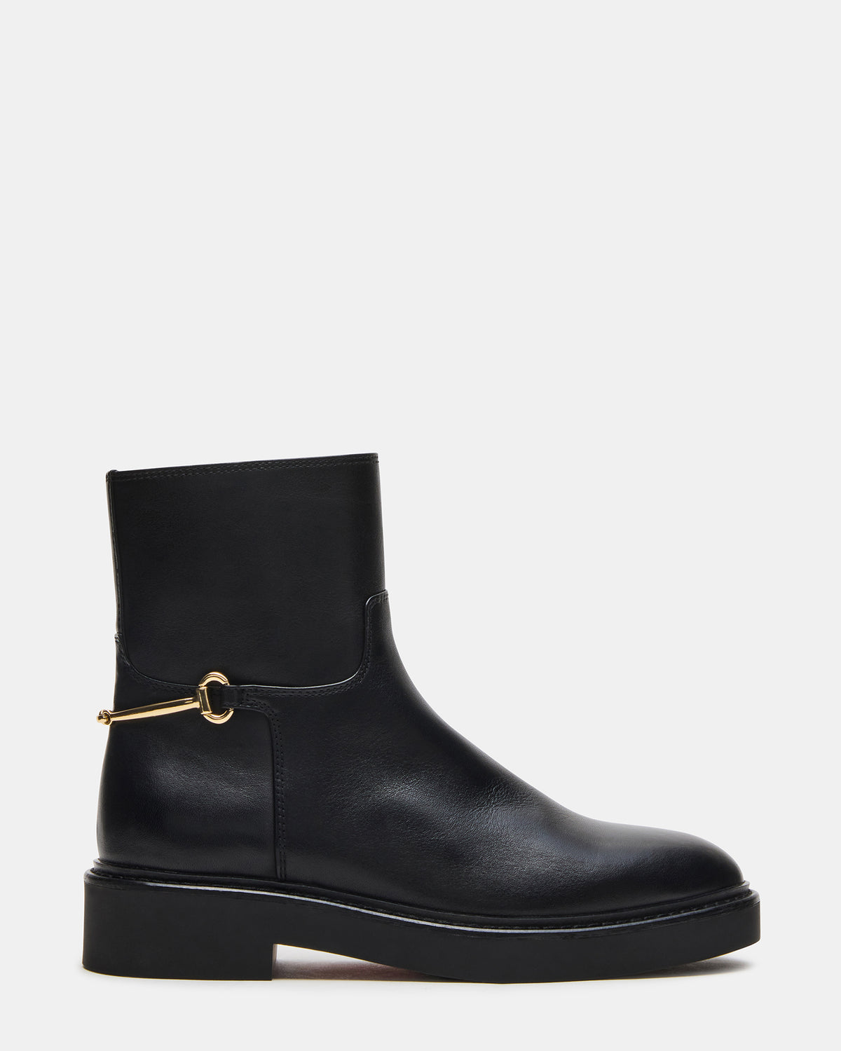 Steve Madden DIABLO Black Leather Women's Ankle Boot