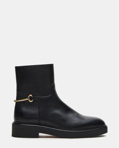 Steve Madden DIABLO Black Leather Women's Ankle Boot