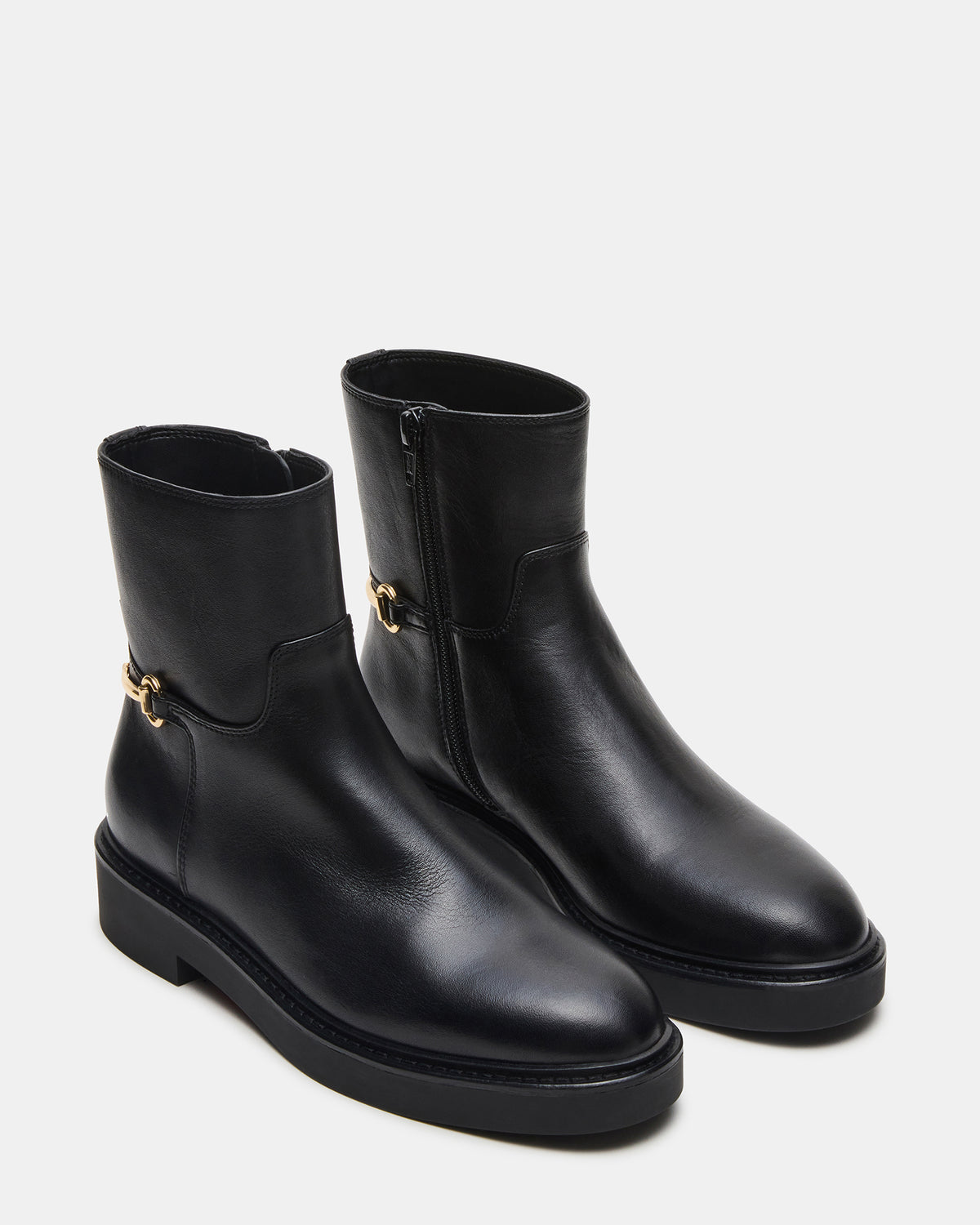 Steve Madden DIABLO Black Leather Women's Ankle Boot