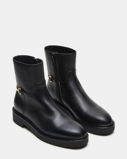 Steve Madden DIABLO Black Leather Women's Ankle Boot