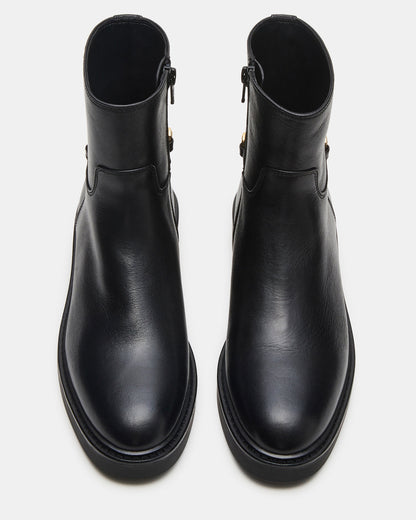 Steve Madden DIABLO Black Leather Women's Ankle Boot