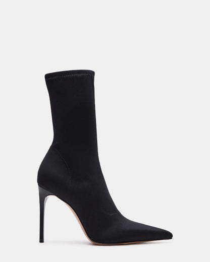Steve Madden MIDNITE Black Pointed-Toe Stiletto Heel Sock Women's Ankle Boot