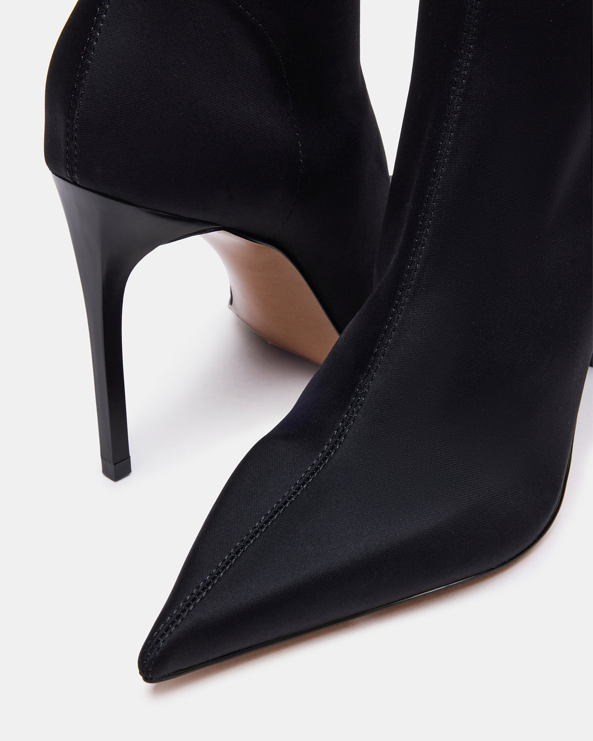 Steve Madden MIDNITE Black Pointed-Toe Stiletto Heel Sock Women's Ankle Boot