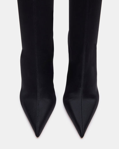 Steve Madden MIDNITE Black Pointed-Toe Stiletto Heel Sock Women's Ankle Boot