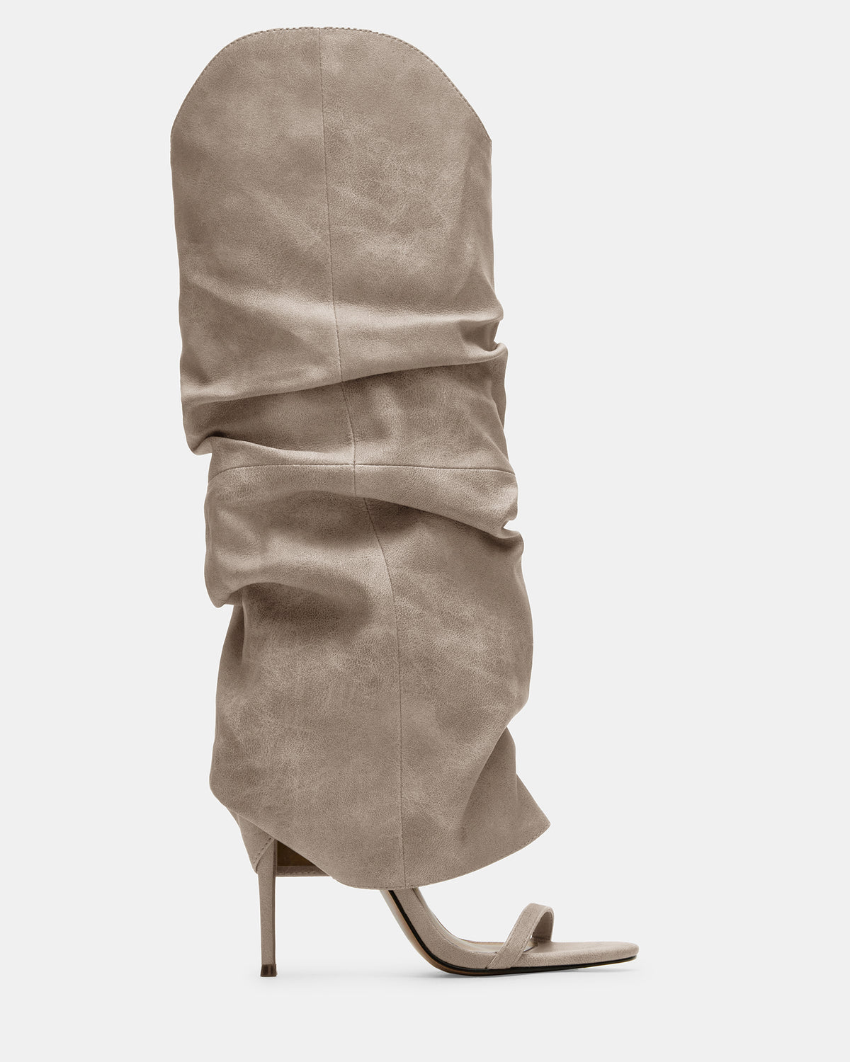Steve Madden RAVINE Grey Distressed Women's Knee-High Cuffed Stiletto Heel Boot