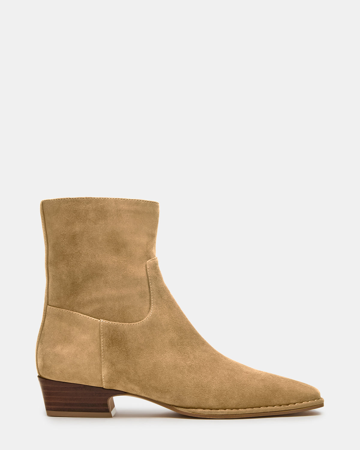Steve Madden DEFINE Taupe Suede Square-Toe Women's Ankle Boot