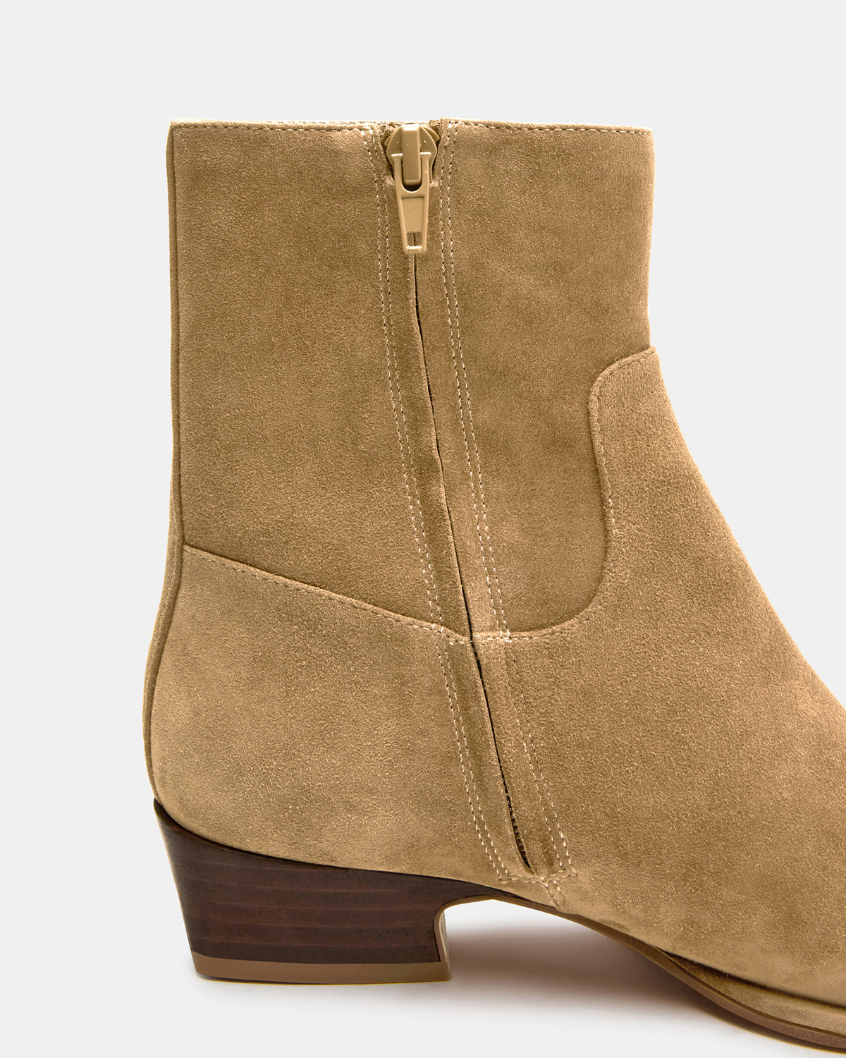 Steve Madden DEFINE Taupe Suede Square-Toe Women's Ankle Boot