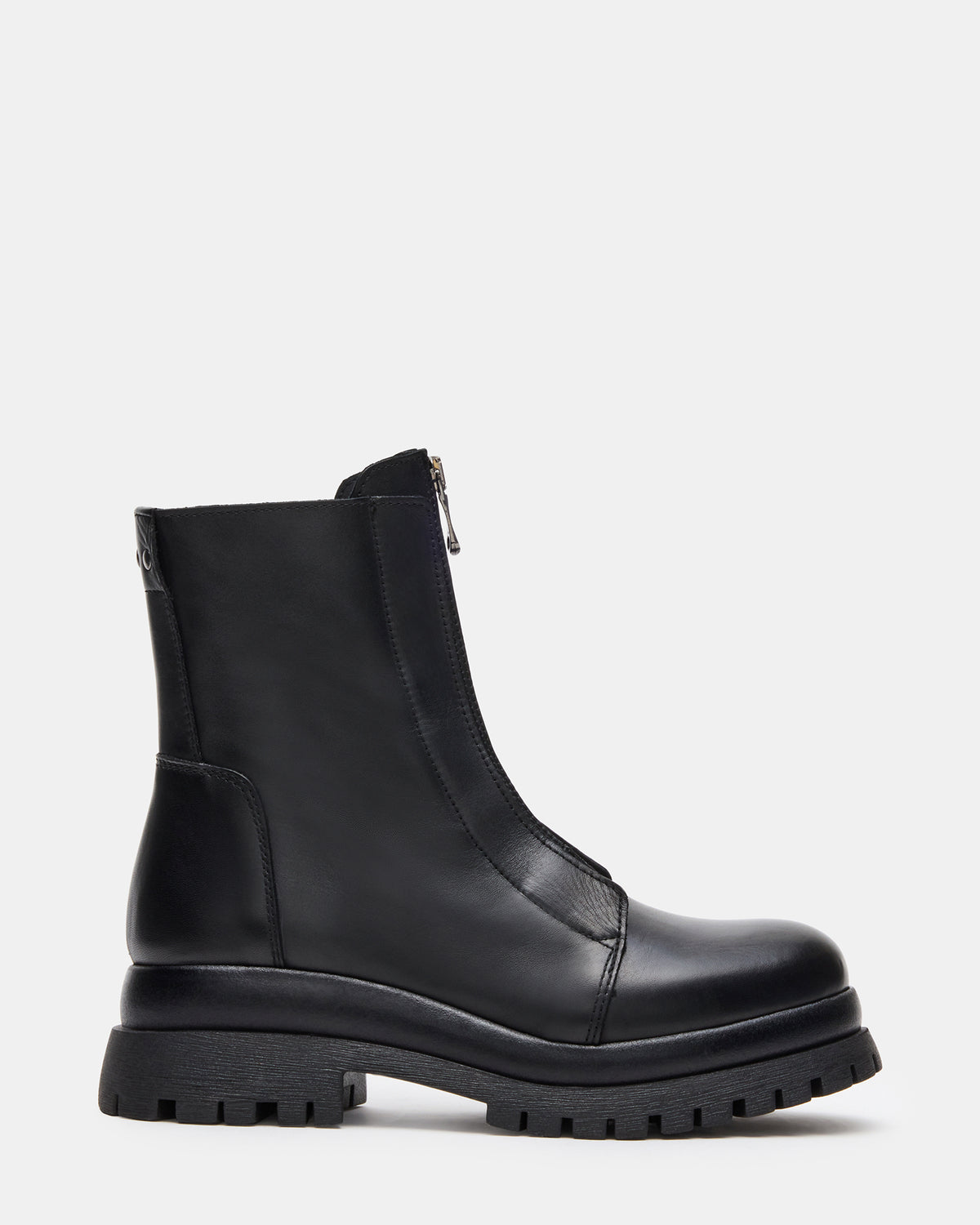 Steve Madden MILTON Black Leather Moto Women's Ankle Boot