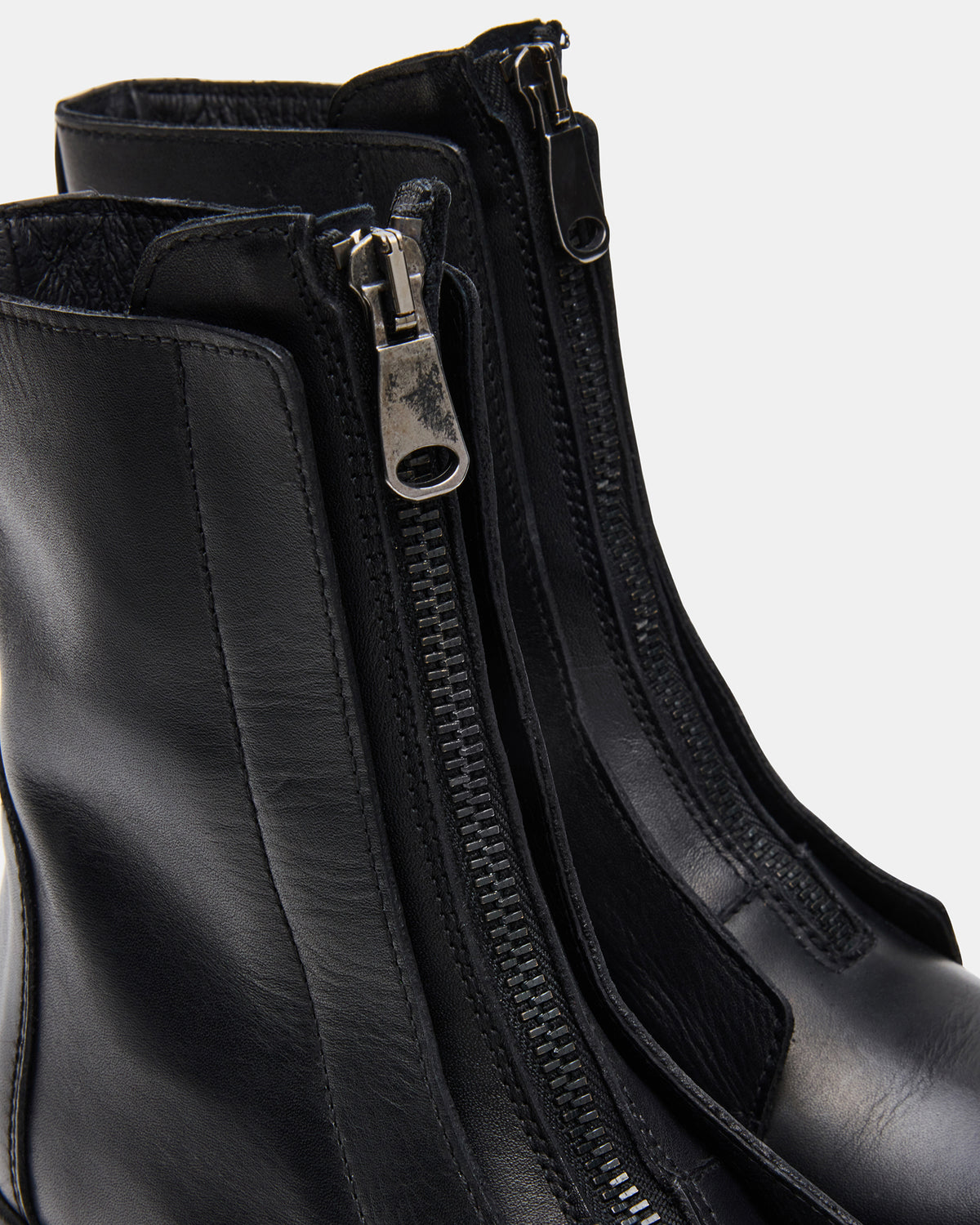 Steve Madden MILTON Black Leather Moto Women's Ankle Boot