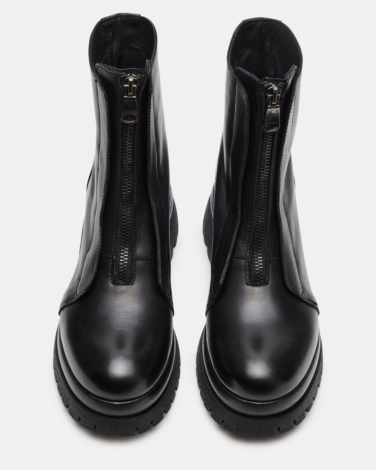 Steve Madden MILTON Black Leather Moto Women's Ankle Boot