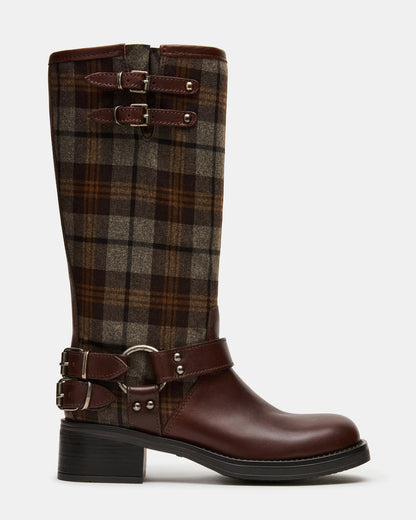 Steve Madden ASTOR Flannel Brown Multi Knee-High Women's Boot