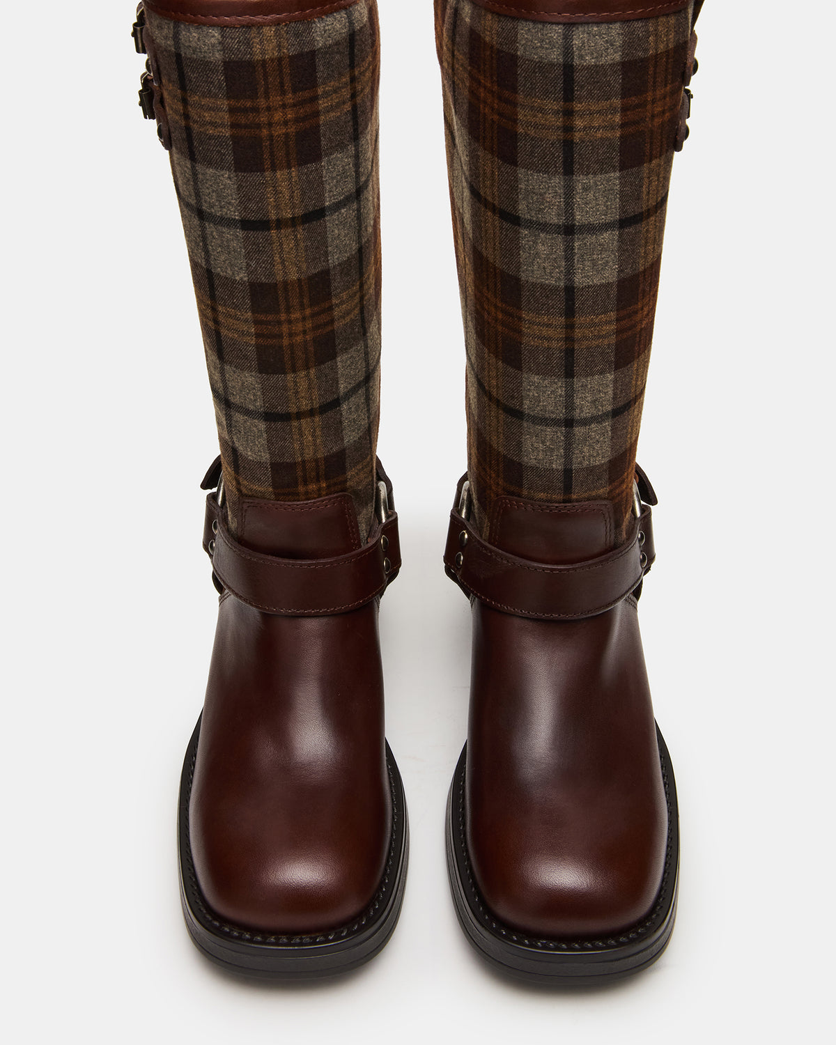Steve Madden ASTOR Flannel Brown Multi Knee-High Women's Boot