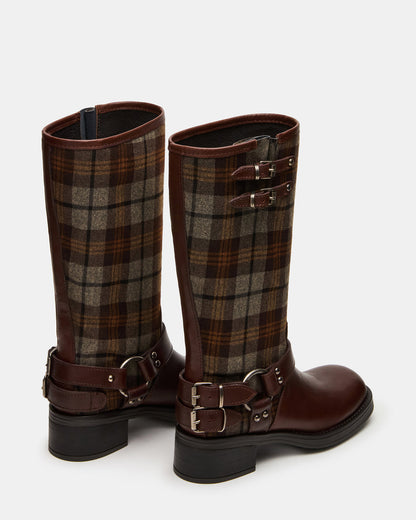 Steve Madden ASTOR Flannel Brown Multi Knee-High Women's Boot