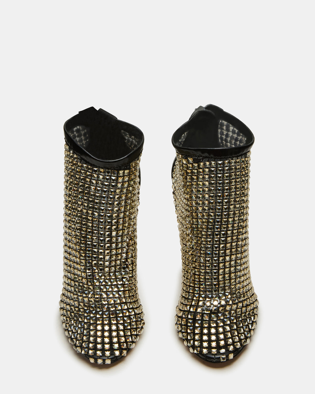 Steve Madden DANCIN Gold Multi Stiletto Heeled Mesh Rhinestone Women's Ankle Boot
